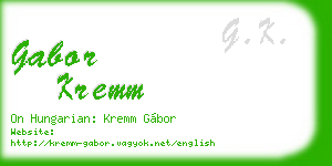 gabor kremm business card