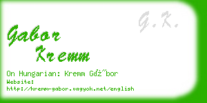 gabor kremm business card